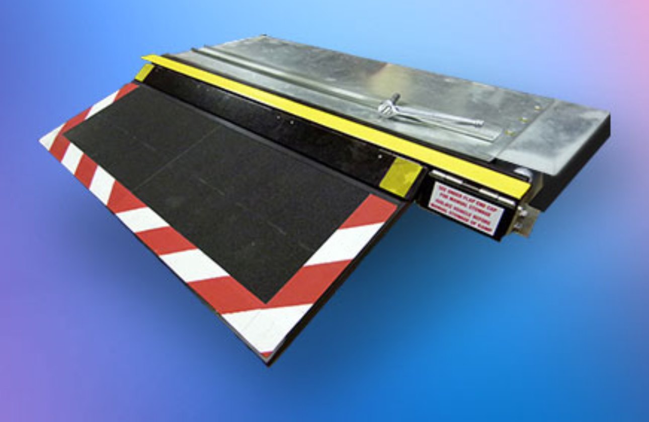 Compak boarding bridge with red and white edge marking